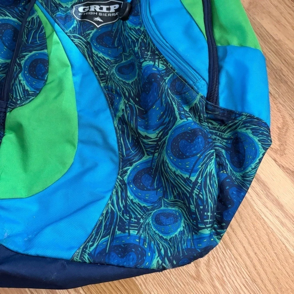 Grip High Sierra Backpack Book Bag Blue Green Kids